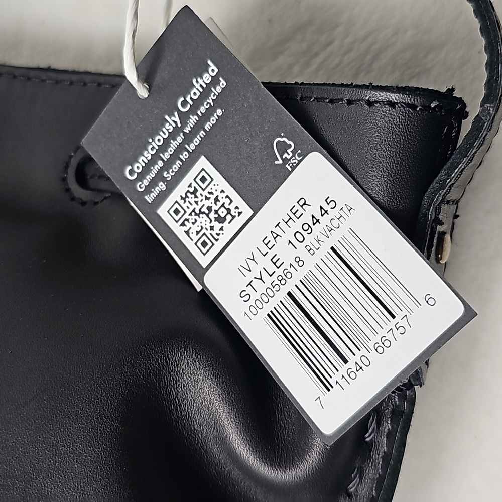 The Sak Black Smooth Leather Drawcord Bucket Bag - Picture 8 of 8